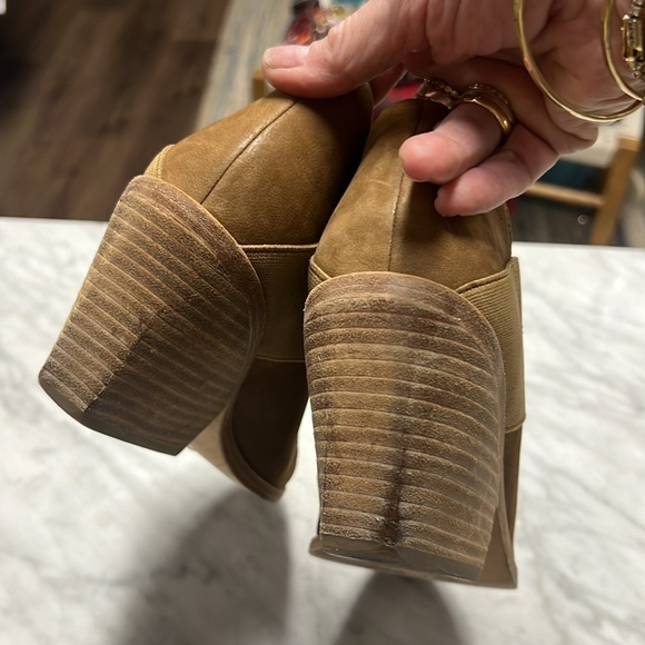 Eileen Fisher Tan Suede Heeled Bootie Size 9 - Picture 7 of 12